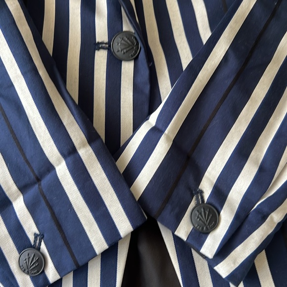Rag & Bone Windsor Blazer Navy/White Striped Cotton Size 0 - Picture 8 of 9